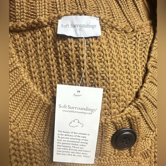 NWT Soft Surroundings Camel City Sweater Wool Blend Shirt Sleeve Cardigan - Picture 4 of 9